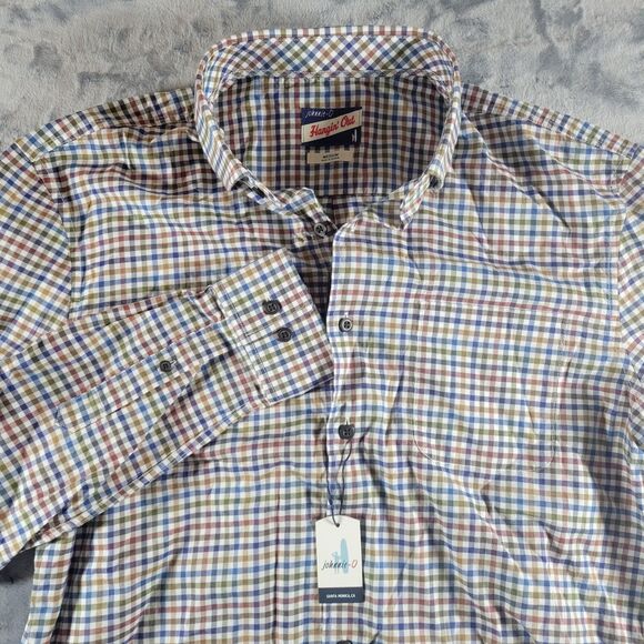 Johnnie O Mens Hanging Out Button Down Shirt Medium Gingham Check‎ New - Picture 1 of 7